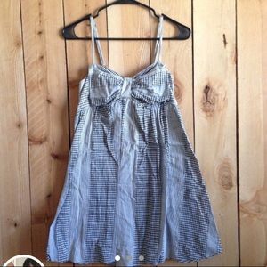 plaid bubble dress with bow
